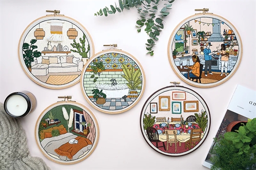 EMBROIDERED INTERIORS af Penny Dowdell